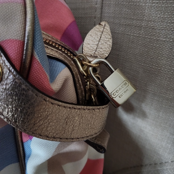 NWOT RARE Coach Penelope OP ART Travel Satchel Luggage Bag 13477 - Picture 4 of 16